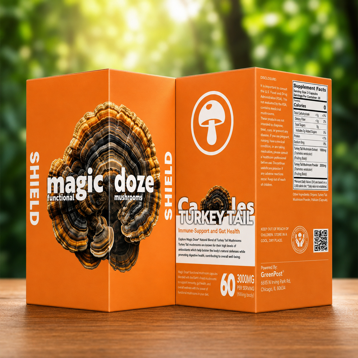 Turkey Tail Mushroom Capsules | Magic Doze Shield™