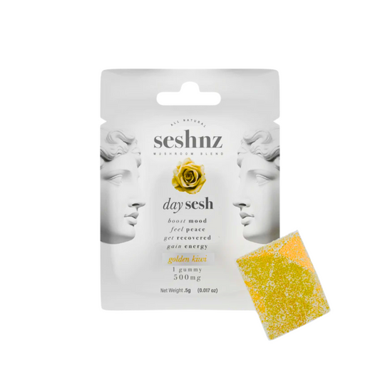 Lion’s Mane Mushroom Gummy – Day Sesh (Golden Kiwi) | Seshnz Single Pack