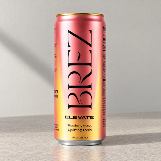 BRĒZ Elevate Strawberry Mango can, alternate neutral-background view