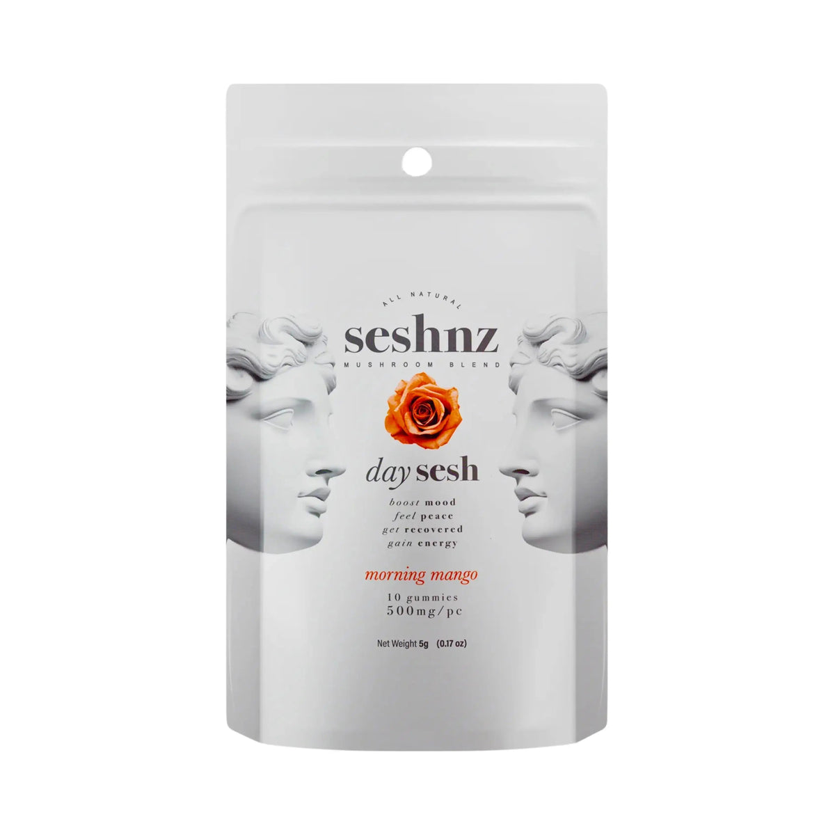 Seshnz Day Sesh Morning Mango mushroom gummies 10-count pouch