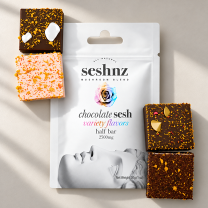 Seshnz chocolate half-bar variety, closer alternate product view