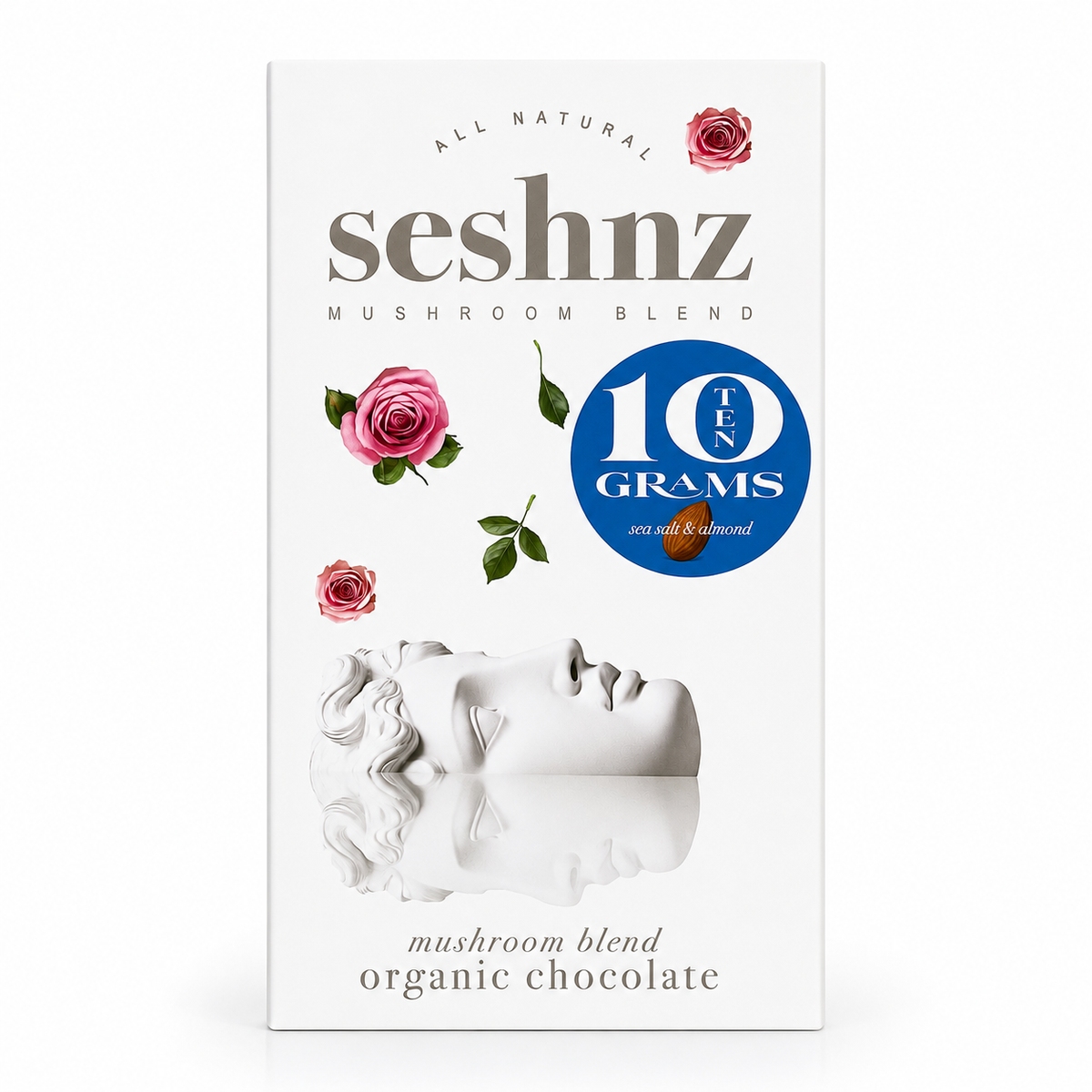 Seshnz Sea Salt Almond 10g mushroom chocolate bar package